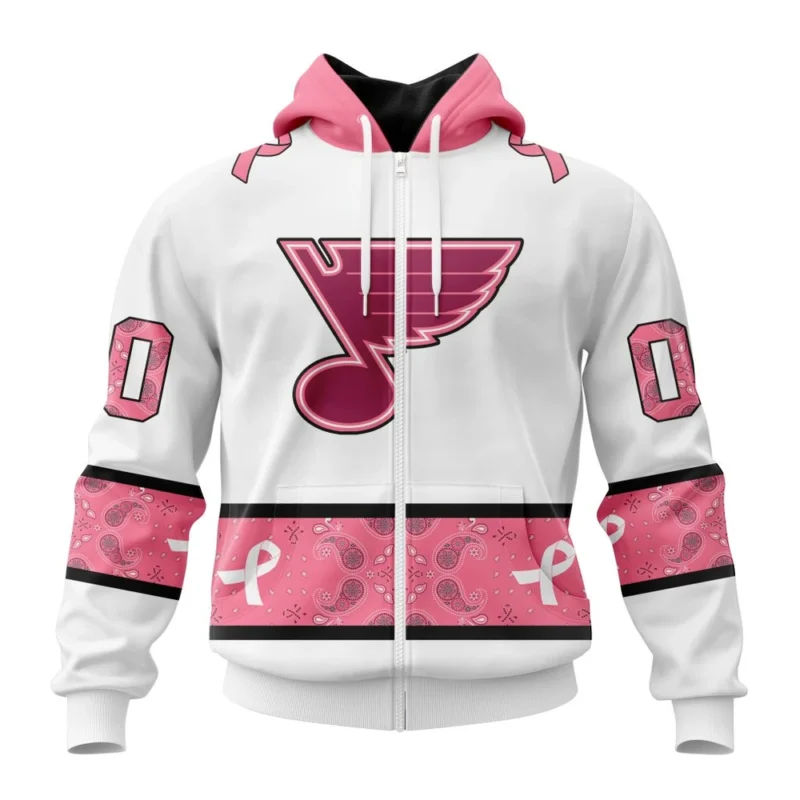 NHL Personalized Name And Number, St. Louis Blues In Classic Style With Paisley, In October We Wear Pink Breast Cancer,QTNHL Personalized Name And Number,080524B1662