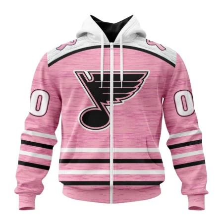 NHL Personalized Name And Number, St. Louis Blues Special Pink Fight Breast Cancer Design,QTNHL Personalized Name And Number,080524B1735