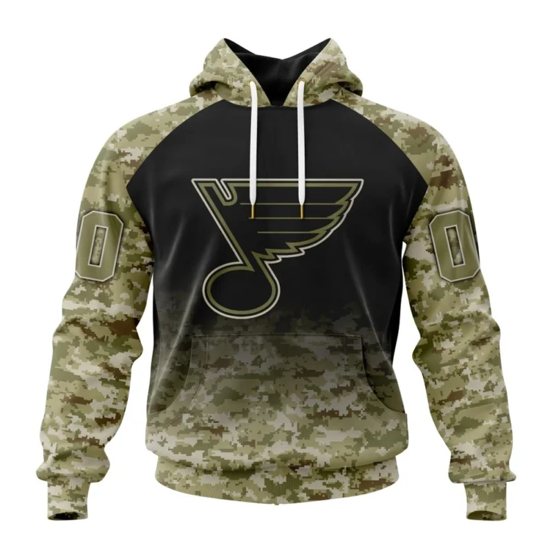 NHL St. Louis Blues Special Camo Design For Veterans Day,QTNHL080524A1769