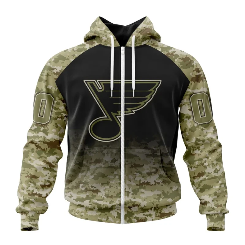 NHL Personalized Name And Number, St. Louis Blues Special Camo Design For Veterans Day,QTNHL Personalized Name And Number,080524B1769