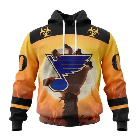 NHL St. Louis Blues Special Zombie Design For Halloween,QTNHL080524A1929