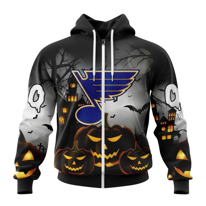 NHL Personalized Name And Number, St. Louis Blues Special Design For Halloween,QTNHL Personalized Name And Number,080524B1988