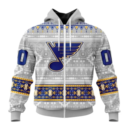 NHL Personalized Name And Number, St. Louis Blues Special Native Design,QTNHL Personalized Name And Number,080524B2048