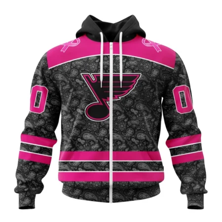 NHL Personalized Name And Number, St. Louis Blues Special Pink In The Rink Fight Breast Cancer,QTNHL Personalized Name And Number,080524B2076