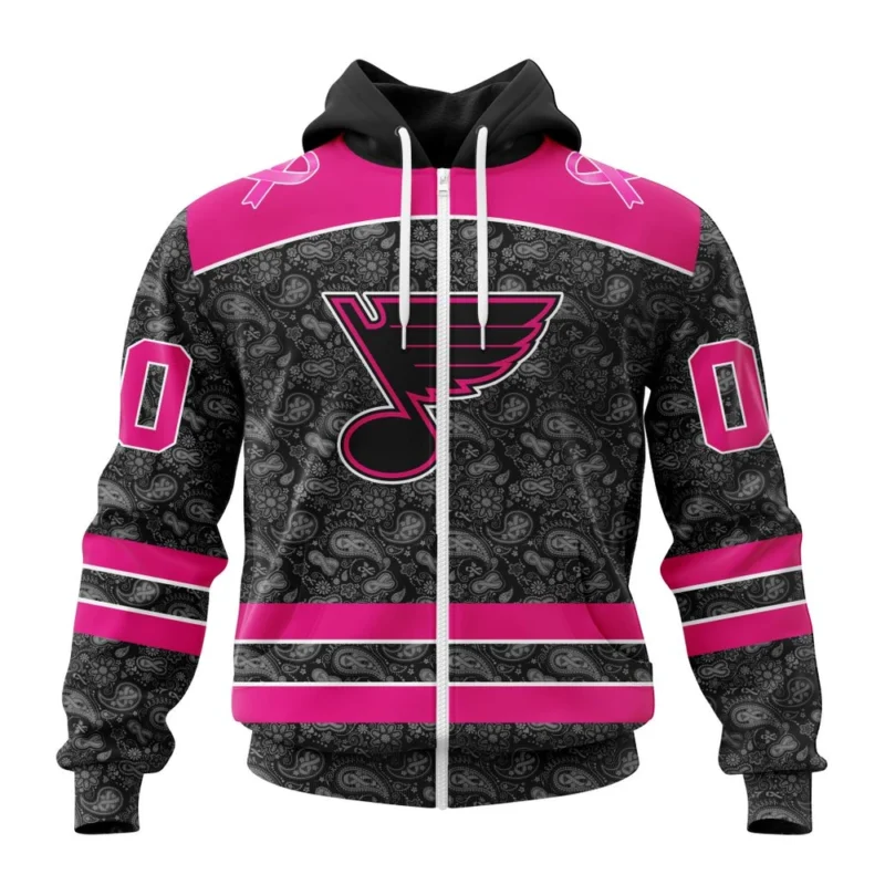 NHL Personalized Name And Number, St. Louis Blues Special Pink In The Rink Fight Breast Cancer,QTNHL Personalized Name And Number,080524B2076