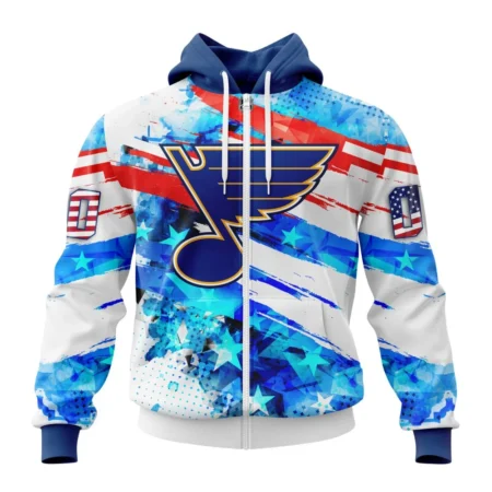 St Louis Blues, Special Concept For Independence Day,QTNHL Personalized Name And Number,080524B2153