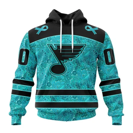 NHL St. Louis Blues Special Design Fight Ovarian Cancer,QTNHL080524A2409