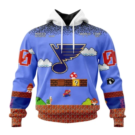 NHL St. Louis Blues Special Kits With Super Mario Game Design,QTNHL080524A2440