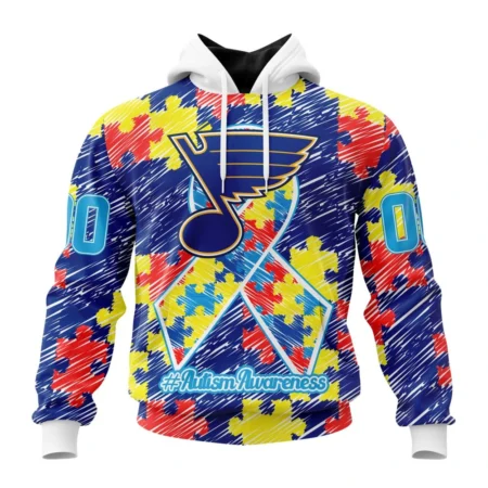 NHL St. Louis Blues Special Autism Awareness Design,QTNHL080524A2465