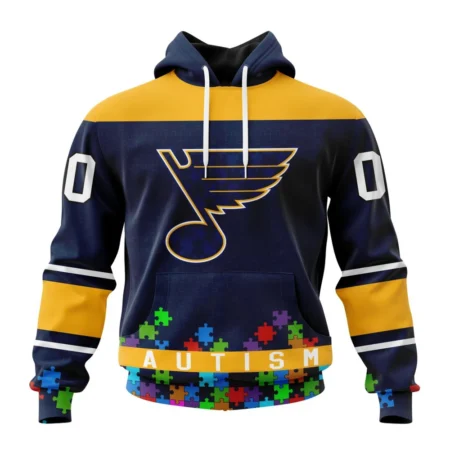 NHL St. Louis Blues, Specialized Unisex Kits Hockey Fights Against Autism,QTNHL080524A2649