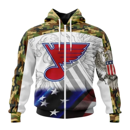 NHL St. Louis Blues, Specialized Design With Our America Flag And Our America Eagle,QTNHL 080524B3438