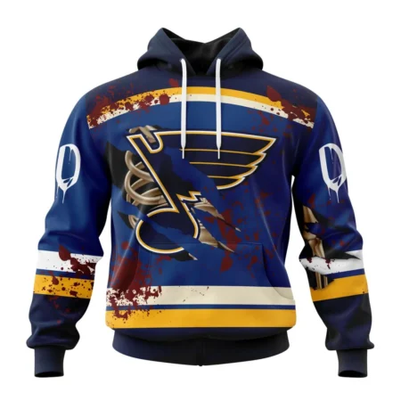 NHL St. Louis Blues, Specialized Design Jersey With Your Ribs For Halloween,QTNHL080524A3496