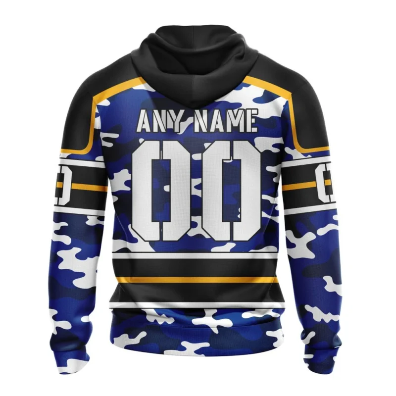 NHL St. Louis Blues, Specialized Design Wih Camo Team Color And Military Force Logo,QTNHL 080524B3525