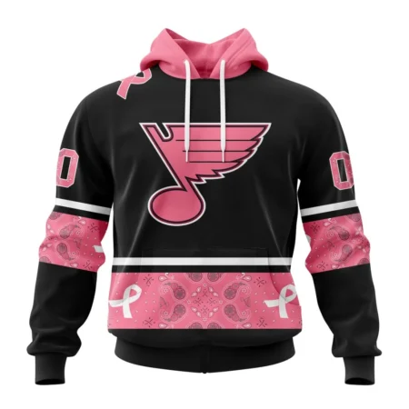 NHL St. Louis Blues, Specialized Design In Classic Style With Paisley, In October We Wear Pink Breast Cancer,QTNHL080524A3582