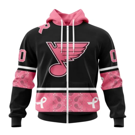 NHL St. Louis Blues, Specialized Design In Classic Style With Paisley, In October We Wear Pink Breast Cancer,QTNHL 080524B3582