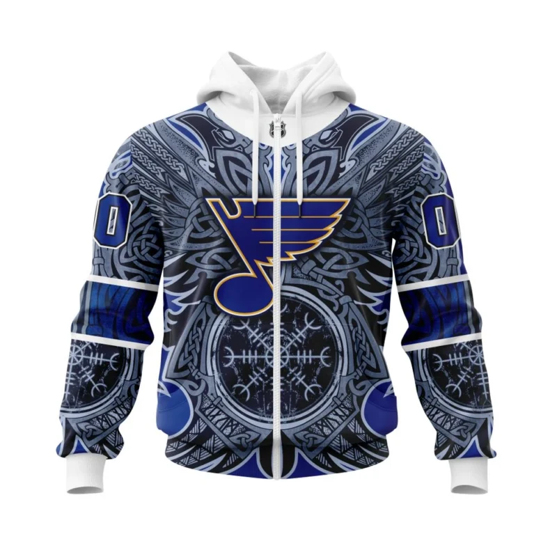 St Louis Blues, Specialized Norse Viking Symbols,QTNHL Personalized Name And Number,080524B410