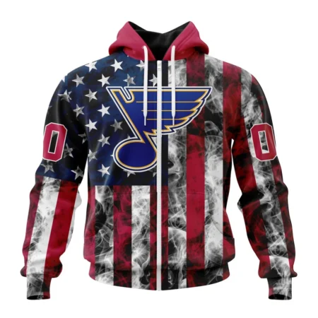 NHL Personalized Name And Number, St. Louis Blues Special Design For Independence Day The Fourth Of July,QTNHL Personalized Name And Number,080524B479