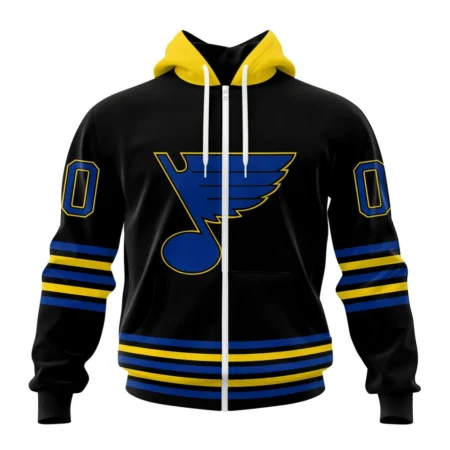 NHL Personalized Name And Number, St. Louis Blues Special Blackout Design,QTNHL Personalized Name And Number,080524B589