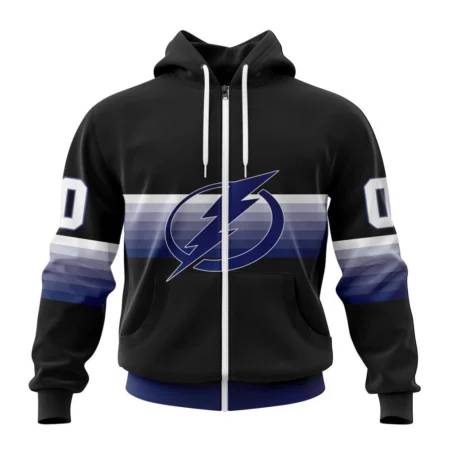 NHL Personalized Name And Number, Tampa Bay Lightning Special Black And Gradient Design,QTNHL Personalized Name And Number,080524B1399