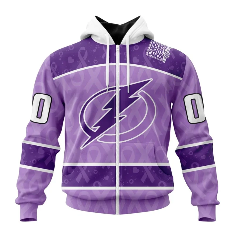 NHL Personalized Name And Number, Tampa Bay Lightning New Lavender Hockey Fight Cancer,QTNHL Personalized Name And Number,080524B1474