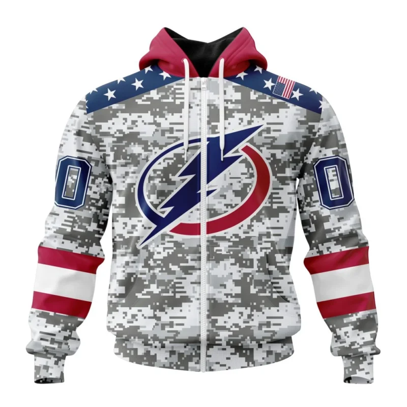 NHL Personalized Name And Number, Tampa Bay Lightning Special Camo Design For Veterans Day,QTNHL Personalized Name And Number,080524B1795