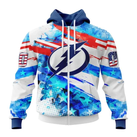 Tampa Bay Lightning, Special Concept For Independence Day,QTNHL Personalized Name And Number,080524B2138