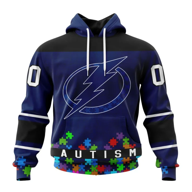 NHL Tampa Bay Lightning, Specialized Unisex Kits Hockey Fights Against Autism,QTNHL080524A2648