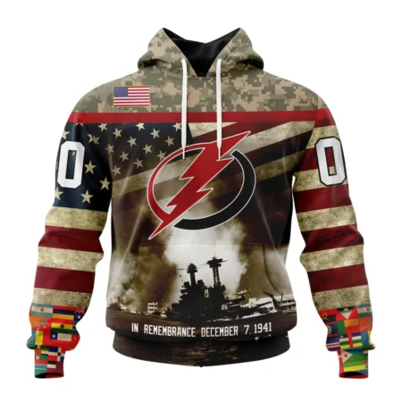 NHL Tampa Bay Lightning, Specialized Unisex Kits Remember Pearl Harbor,QTNHL080524A2975