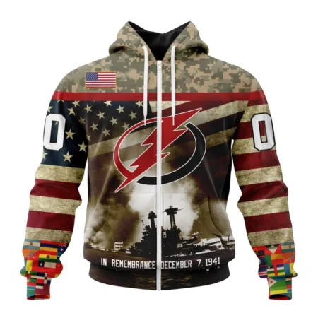 NHL Tampa Bay Lightning, Specialized Unisex Kits Remember Pearl Harbor,QTNHL 080524B2975