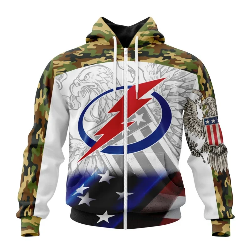 NHL Tampa Bay Lightning, Specialized Design With Our America Flag And Our America Eagle,QTNHL 080524B3437