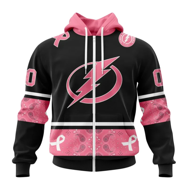 NHL Tampa Bay Lightning, Specialized Design In Classic Style With Paisley, In October We Wear Pink Breast Cancer,QTNHL 080524B3581