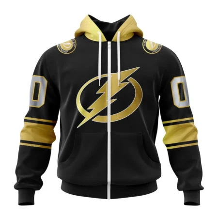 NHL Personalized Name And Number, Tampa Bay Lightning Special Black And Gold Design,QTNHL Personalized Name And Number,080524B760