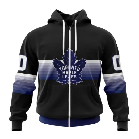 NHL Personalized Name And Number, Toronto Maple Leafs Special Black And Gradient Design,QTNHL Personalized Name And Number,080524B1398