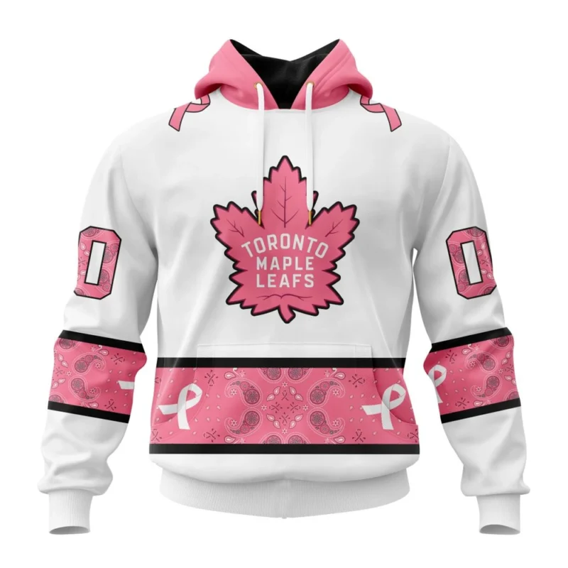 NHL Toronto Maple Leafs In Classic Style With Paisley, In October We Wear Pink Breast Cancer,QTNHL080524A1660