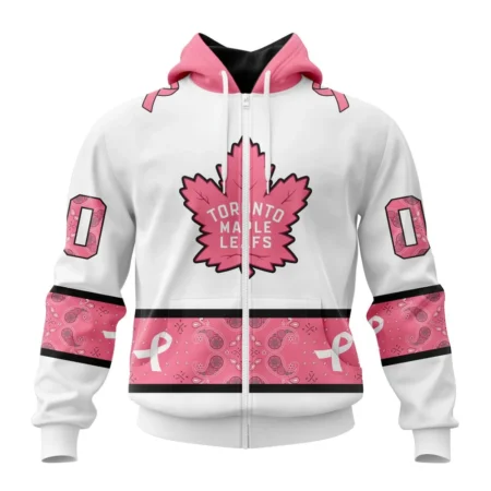 NHL Personalized Name And Number, Toronto Maple Leafs In Classic Style With Paisley, In October We Wear Pink Breast Cancer,QTNHL Personalized Name And Number,080524B1660