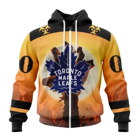 NHL Personalized Name And Number, Toronto Maple Leafs Special Zombie Design For Halloween,QTNHL Personalized Name And Number,080524B1927