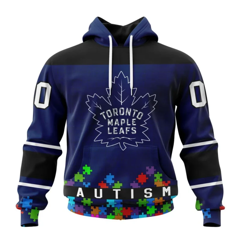 NHL Toronto Maple Leafs, Specialized Unisex Kits Hockey Fights Against Autism,QTNHL080524A2647