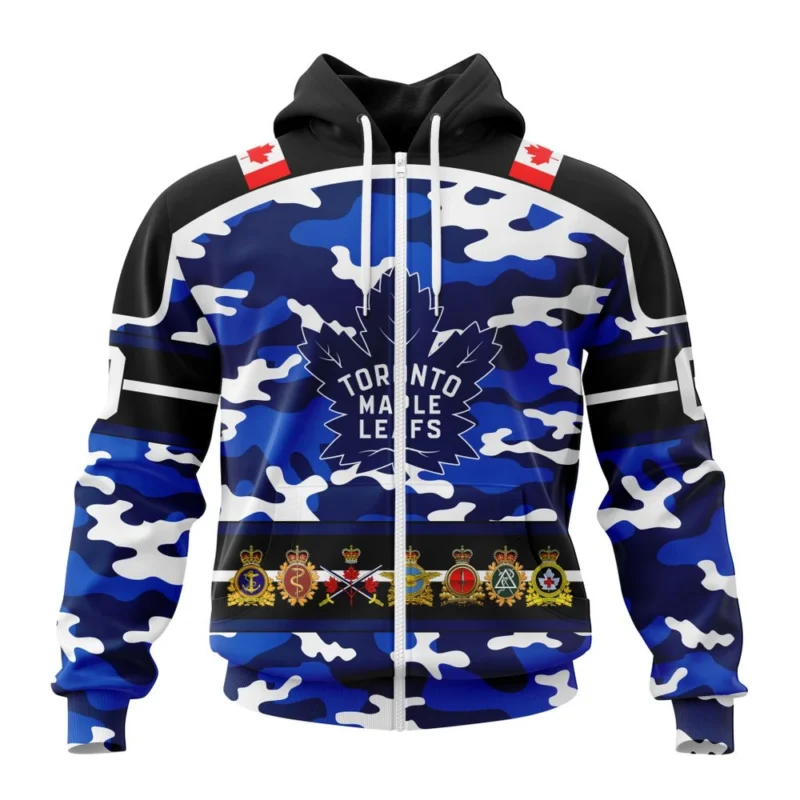 NHL Toronto Maple Leafs, Specialized Design Wih Camo Team Color And Military Force Logo,QTNHL 080524B3523