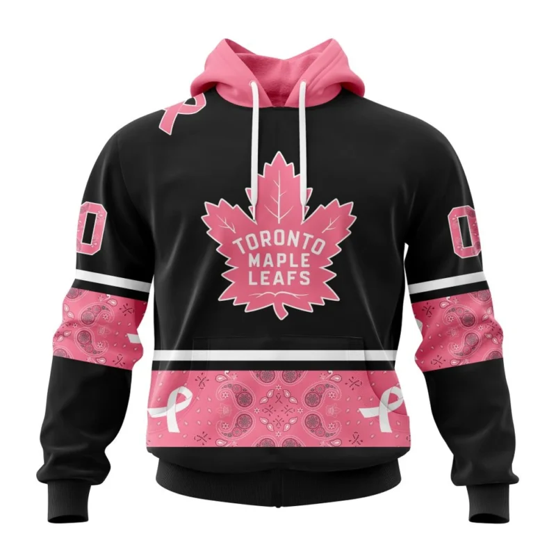 NHL Toronto Maple Leafs, Specialized Design In Classic Style With Paisley, In October We Wear Pink Breast Cancer,QTNHL080524A7