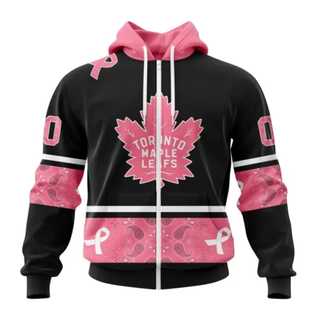 NHL Personalized Name And Number, Toronto Maple Leafs, Specialized Design In Classic Style With Paisley, In October We Wear Pink Breast Cancer,QTNHL Personalized Name And Number,080524B7