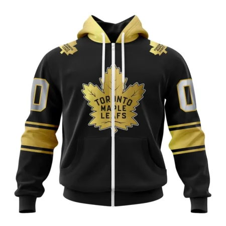 NHL Personalized Name And Number, Toronto Maple Leafs Special Black And Gold Design,QTNHL Personalized Name And Number,080524B759