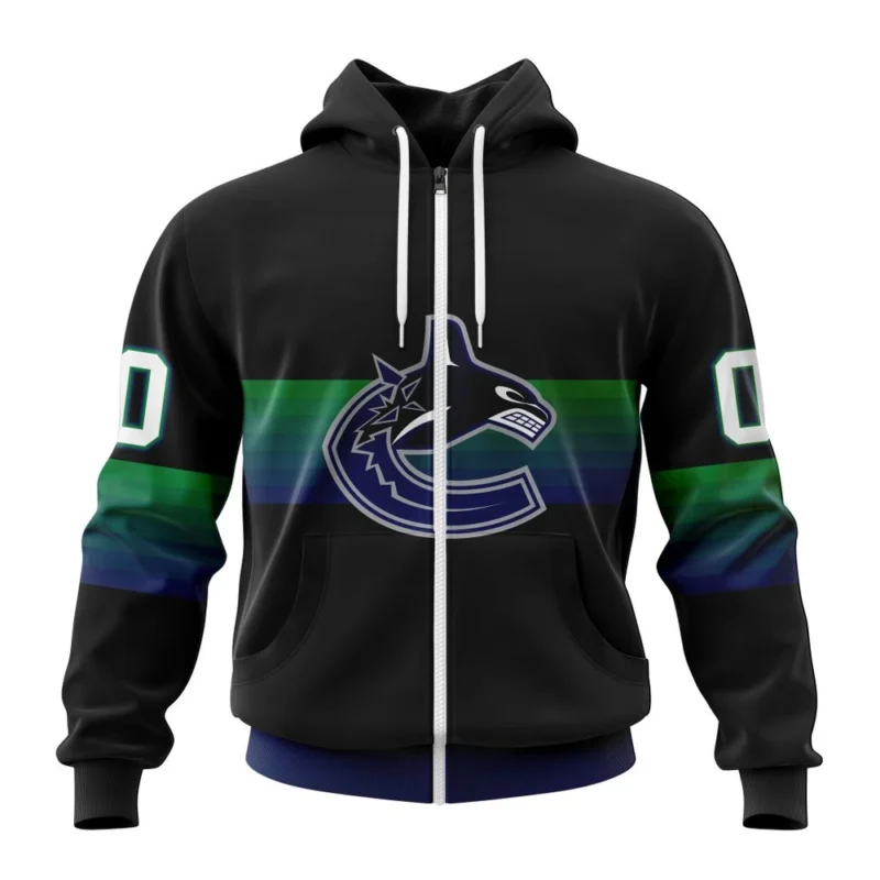 NHL Personalized Name And Number, Vancouver Canucks Special Black And Gradient Design,QTNHL Personalized Name And Number,080524B1397