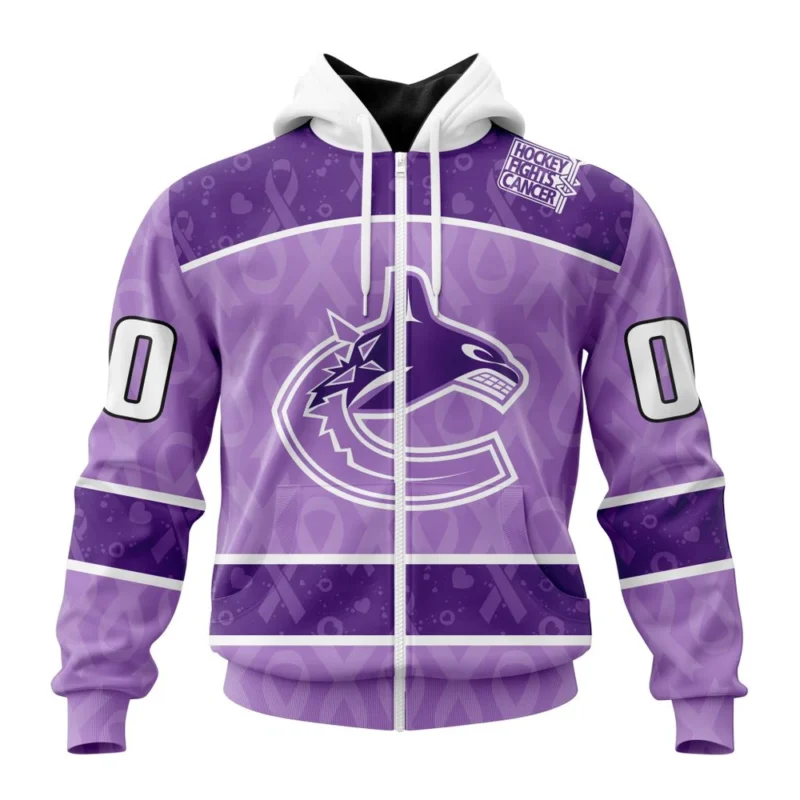 NHL Personalized Name And Number, Vancouver Canucks New Lavender Hockey Fight Cancer,QTNHL Personalized Name And Number,080524B1472