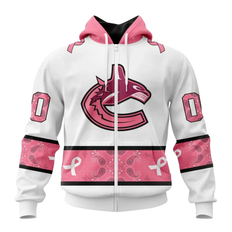 NHL Personalized Name And Number, Vancouver Canucks In Classic Style With Paisley, In October We Wear Pink Breast Cancer,QTNHL Personalized Name And Number,080524B1659