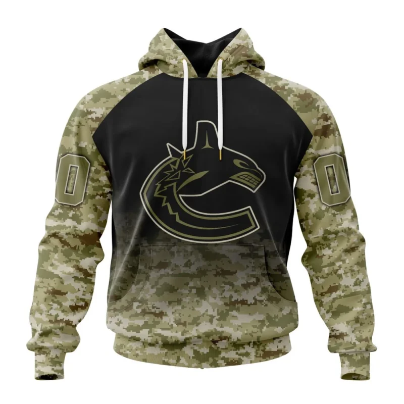 NHL Vancouver Canucks Special Camo Design For Remembrance Day,QTNHL080524A1766