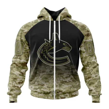 NHL Personalized Name And Number, Vancouver Canucks Special Camo Design For Remembrance Day,QTNHL Personalized Name And Number,080524B1766