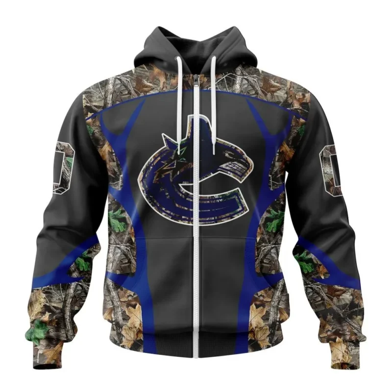 NHL Personalized Name And Number, Vancouver Canucks Special Camo Hunting Design ,QTNHL Personalized Name And Number,080524B2201