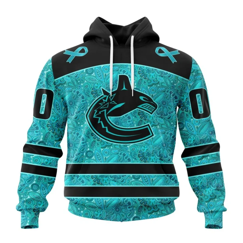 NHL Vancouver Canucks Special Design Fight Ovarian Cancer,QTNHL080524A2407