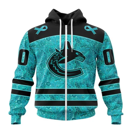 NHL Personalized Name And Number, Vancouver Canucks Special Design Fight Ovarian Cancer,QTNHL Personalized Name And Number,080524B2407