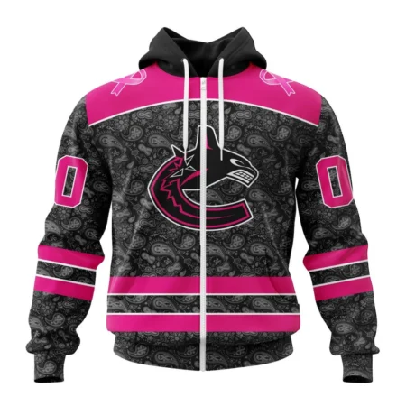 NHL Personalized Name And Number, Vancouver Canucks Special Pink In The Rink Fight Breast Cancer,QTNHL Personalized Name And Number,080524B248